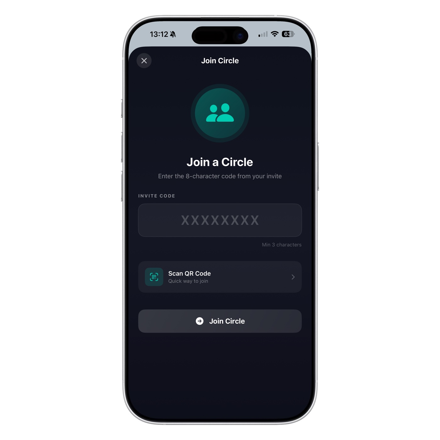 Join a circle screen