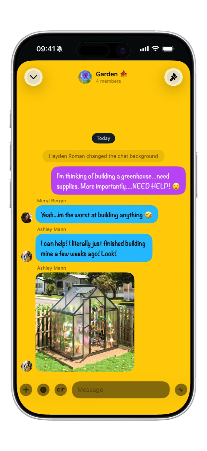 A colourful themed fomo chat