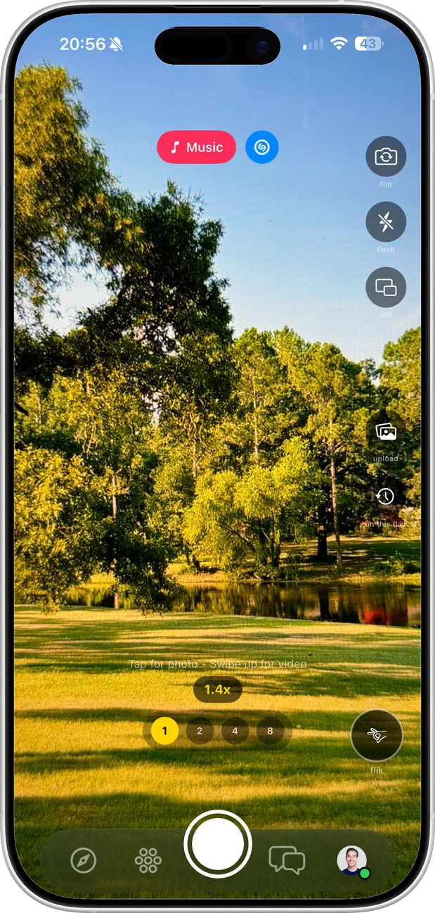 A photo taken in a park at golden hour