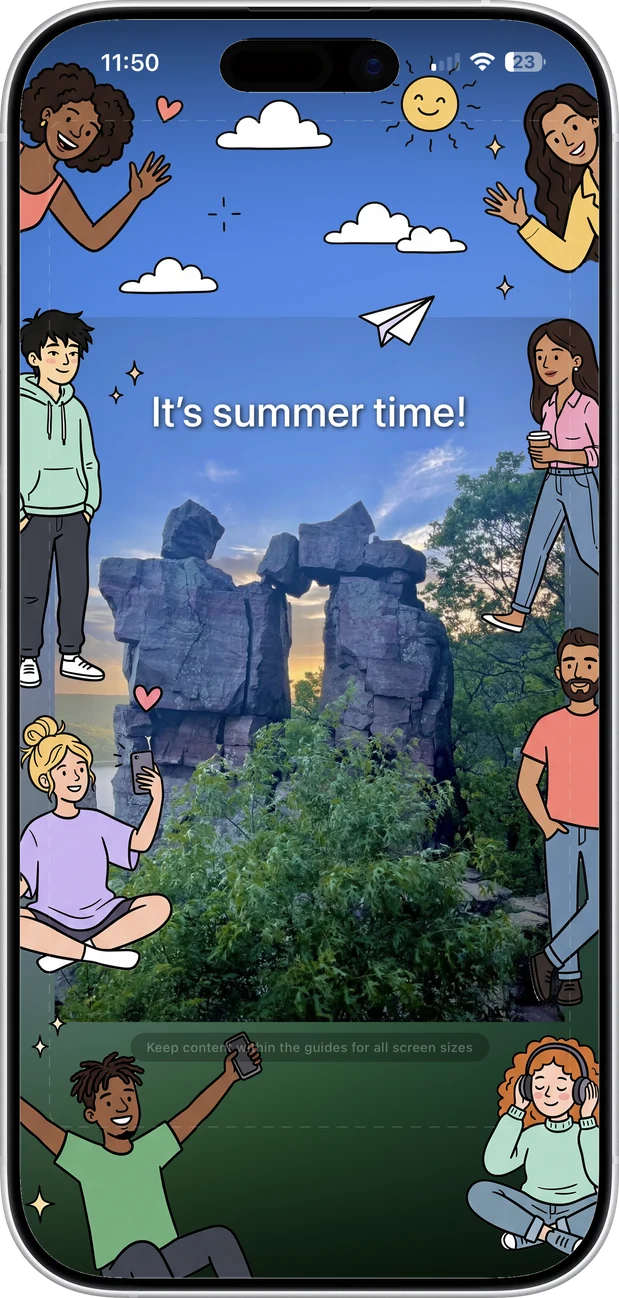 A summer photo with stickers