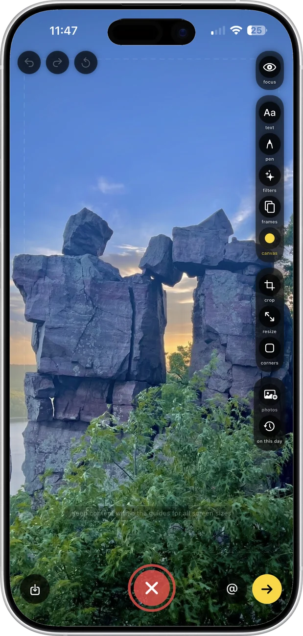 A photo opened in the editor