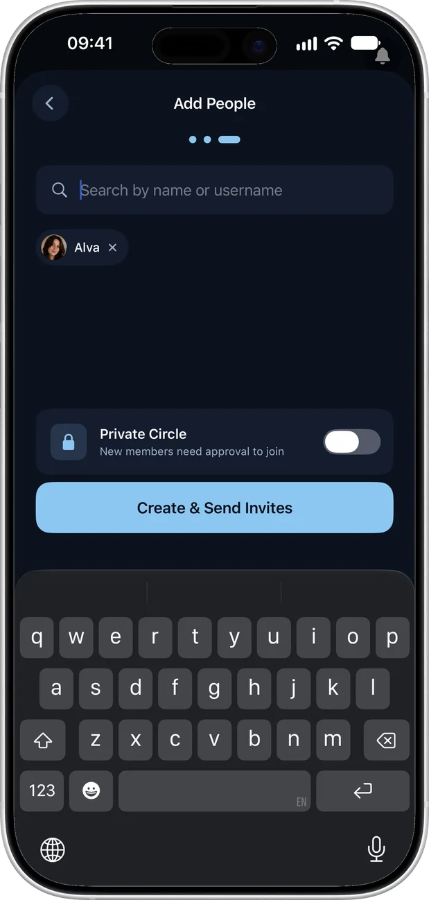 Sending circle invites