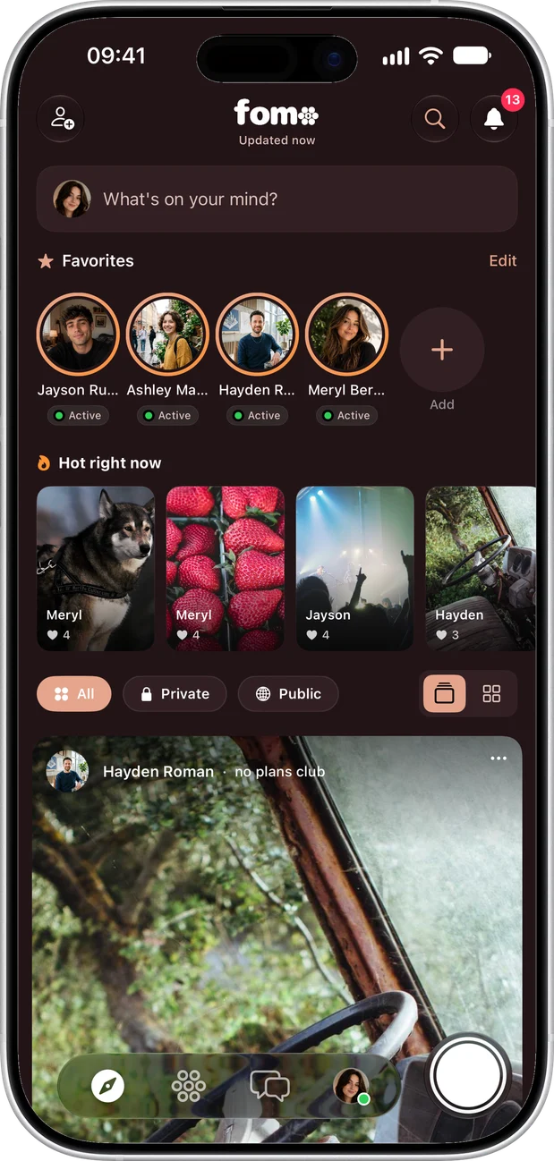 The feed with favorites