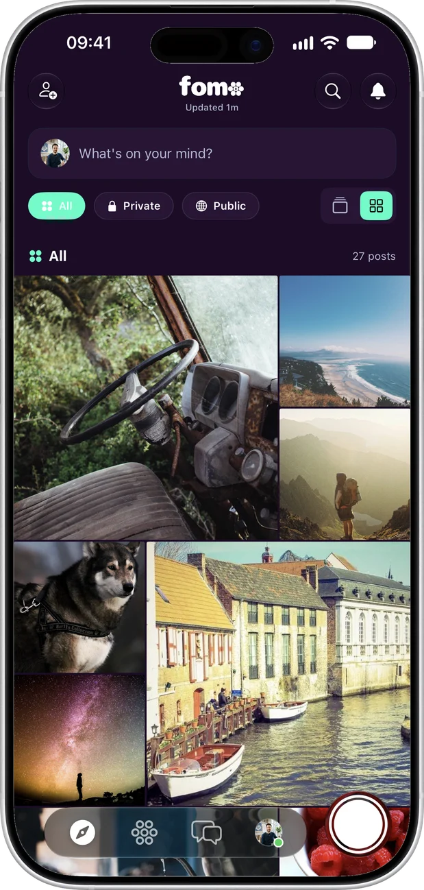 Every post from your circles in one grid