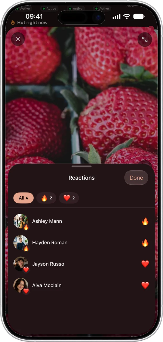 Reactions on a photo
