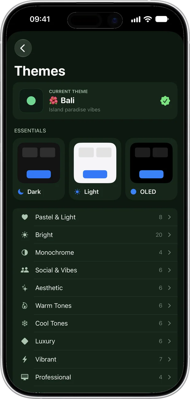The chat themes picker