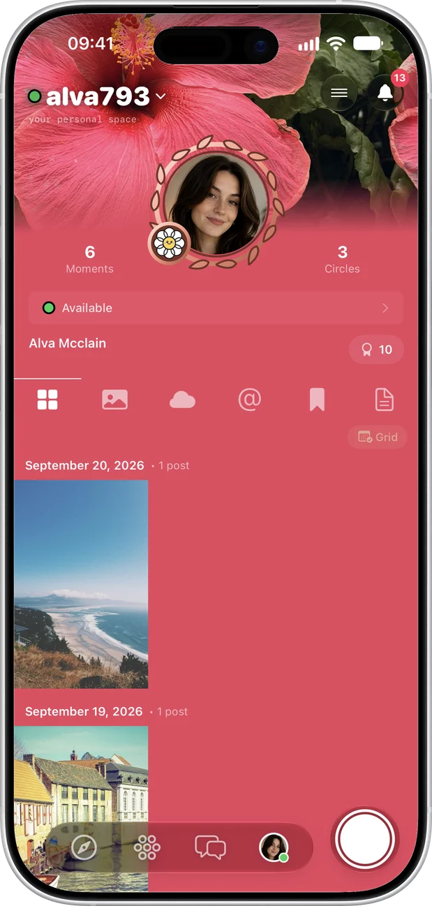 A profile with a photo grid