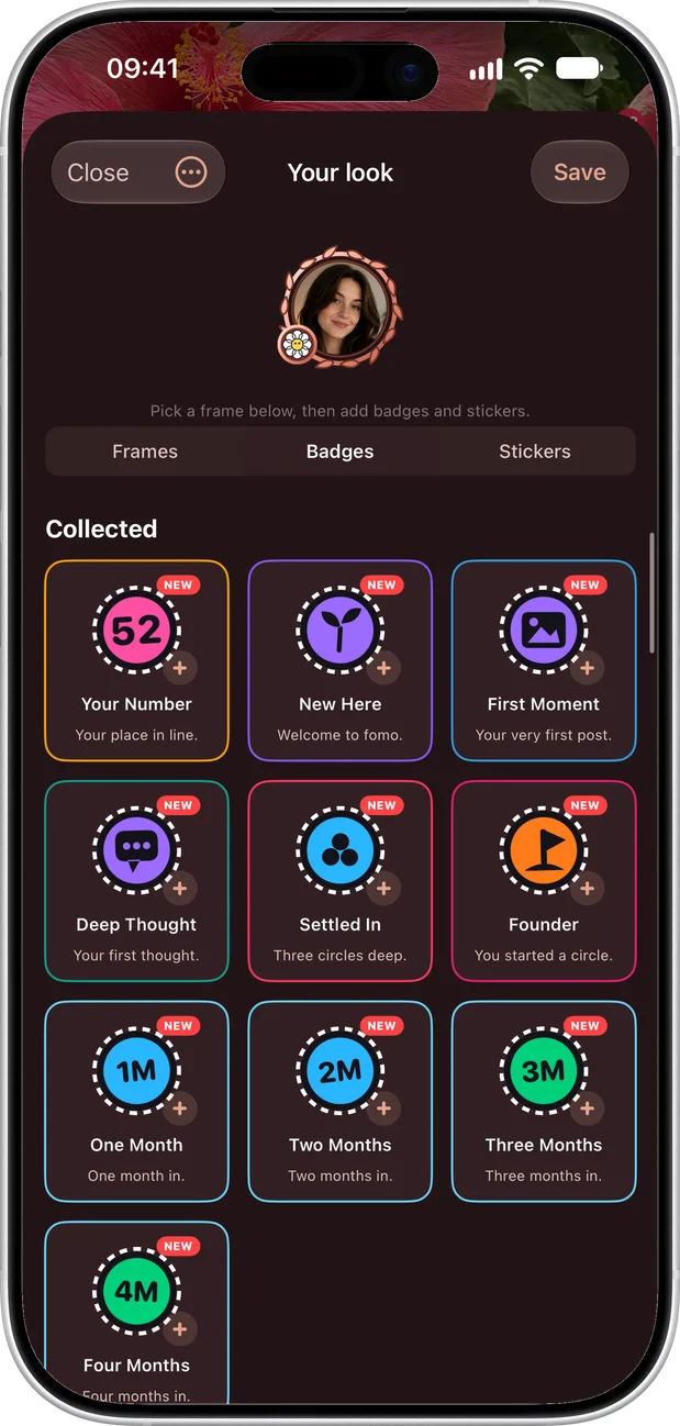 Collected badges on a profile