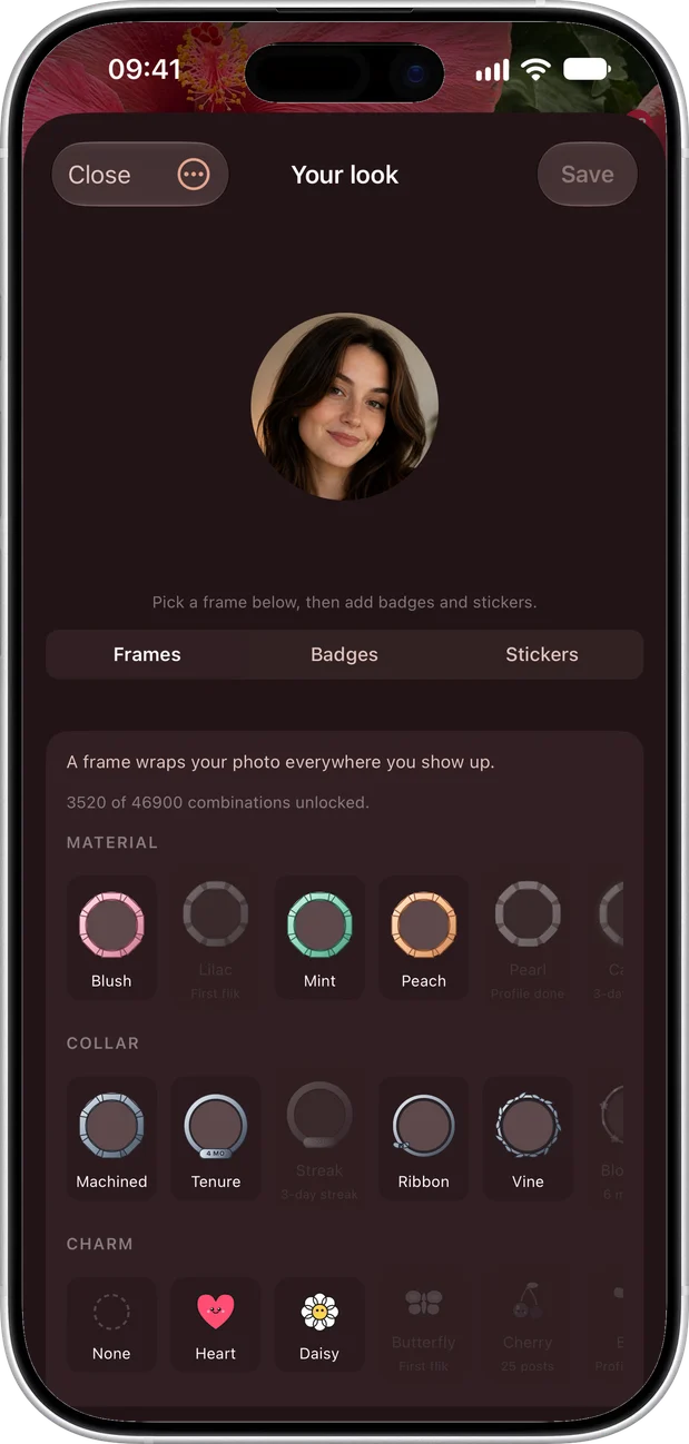 Choosing a frame for your profile photo