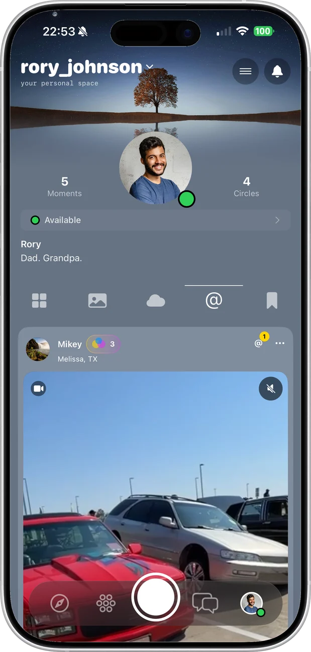 A fomo profile with a photo grid