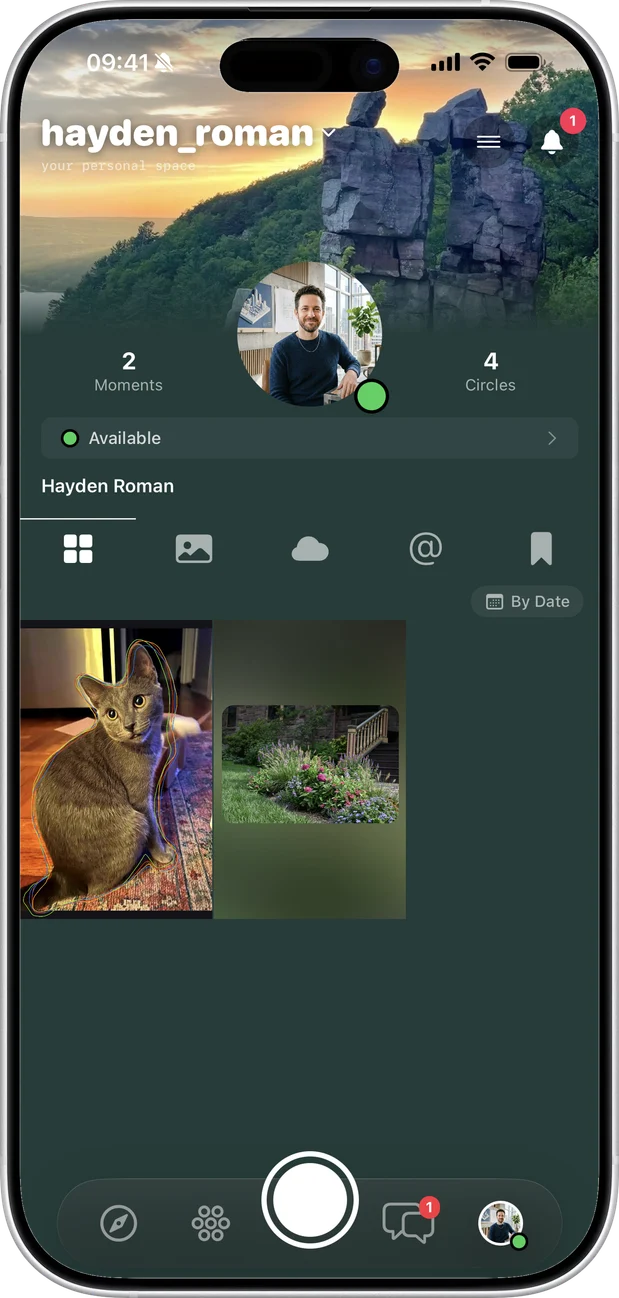 The moments tab on a profile