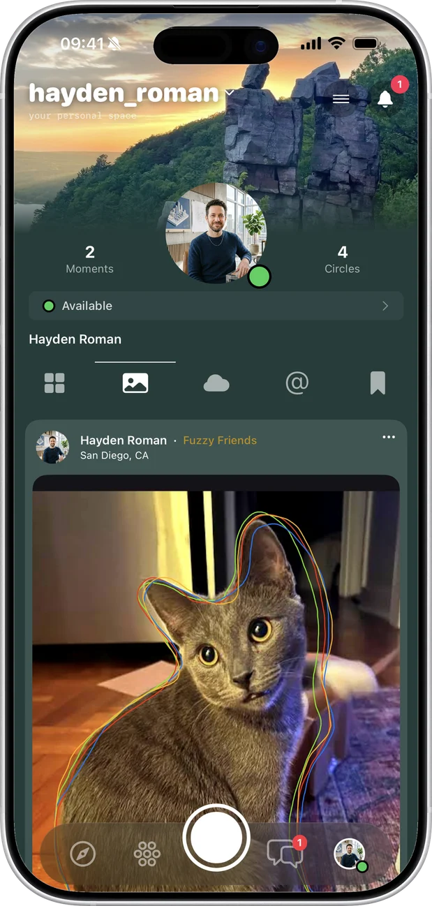 The photos tab on a profile