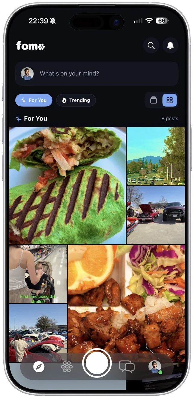 The fomo For You grid